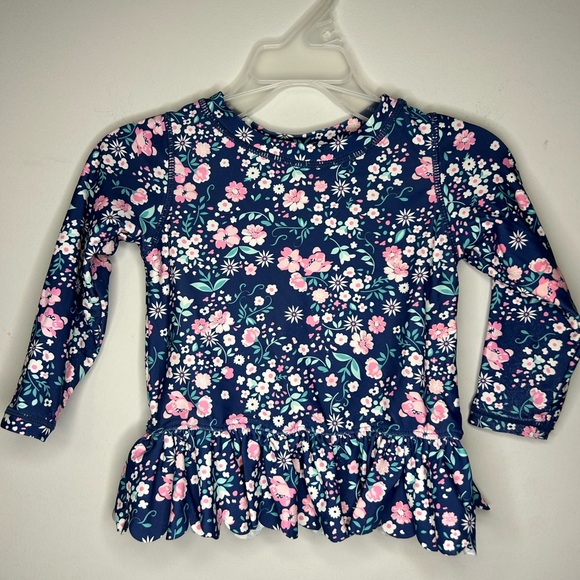 Ruffle Butts Other - Ruffle Butts Navy Floral Long Sleeve Rash-guard 18-24M. SKU A38